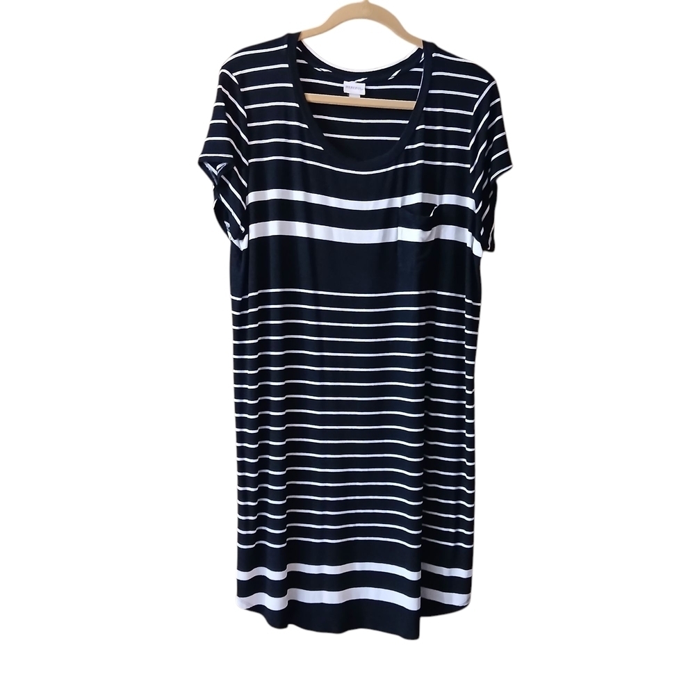 Merona Black and White Striped Dress XXL